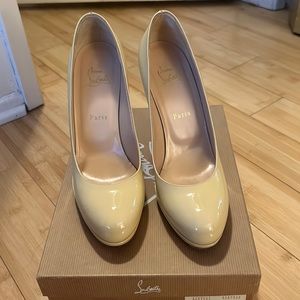 Christian Louboutin 120mm Patent Pump in Bone size 39